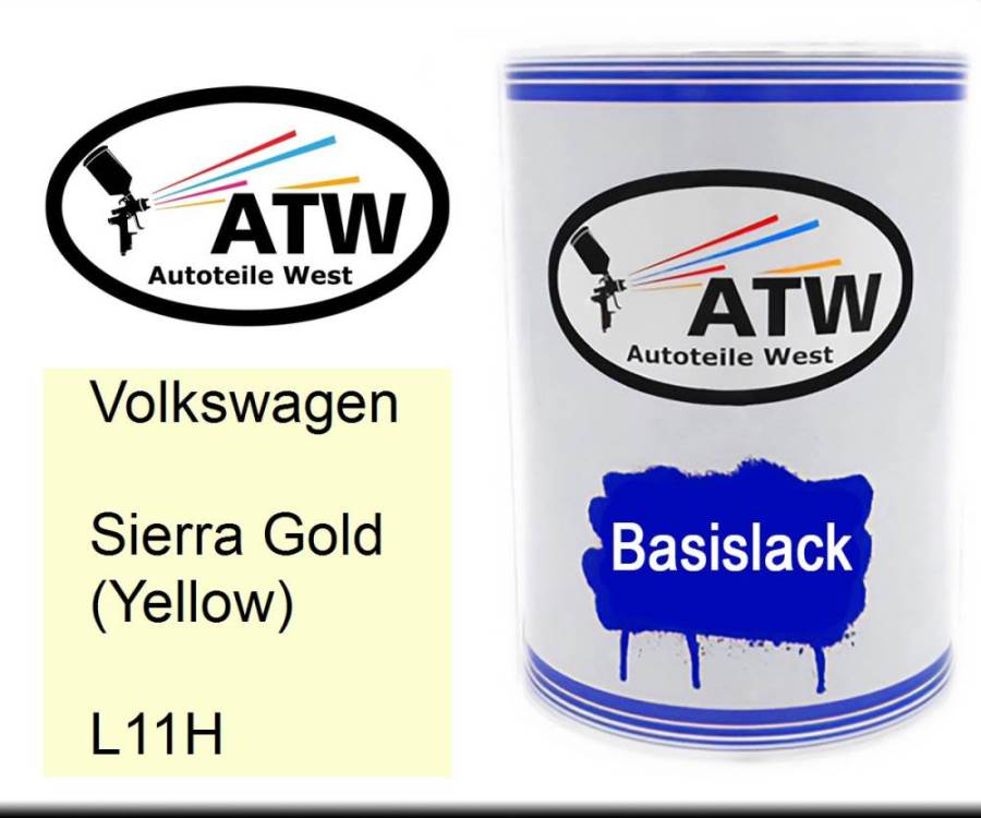 Volkswagen, Sierra Gold (Yellow), L11H: 500ml Lackdose, von ATW Autoteile West.